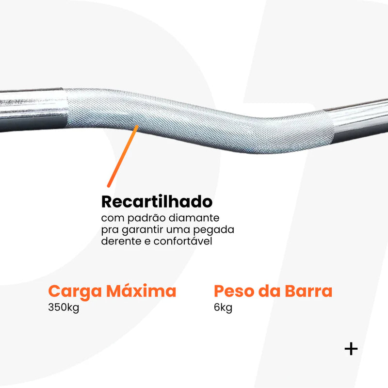 Barra Olímpica W (1.2m) Cromada rolamentada