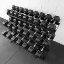 Kit Dumbbell Sextavado Injetado 12,5 a 40kg (12 pares - 630kg) + Suporte